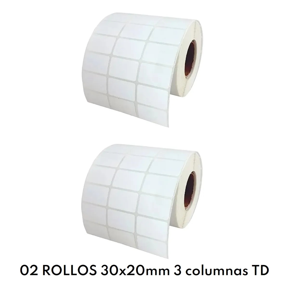 2 ROLLOS DE 6000 ETIQUETAS ADHESIVAS TÉRMICO DIRECTO 30X20MM - 1