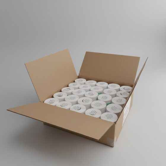 CAJA DE 50 ROLLOS DE 1000 ETIQUETAS ADHESIVAS TÉRMICO STICKERS 50X25MM 2X1' TUCO DE 1 PULGADA - 1
