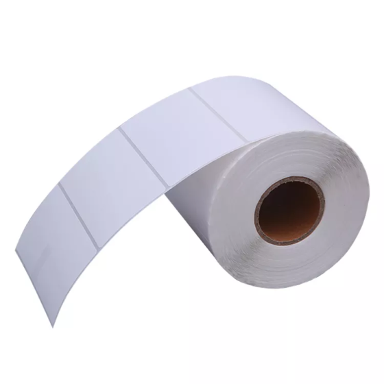 CAJA 50 ROLLOS DE 1000 ETIQUETAS ADHESIVAS TÉRMICO DIRECTO 60X40MM TD BLANCO TUCO 1 PULGADA - 2