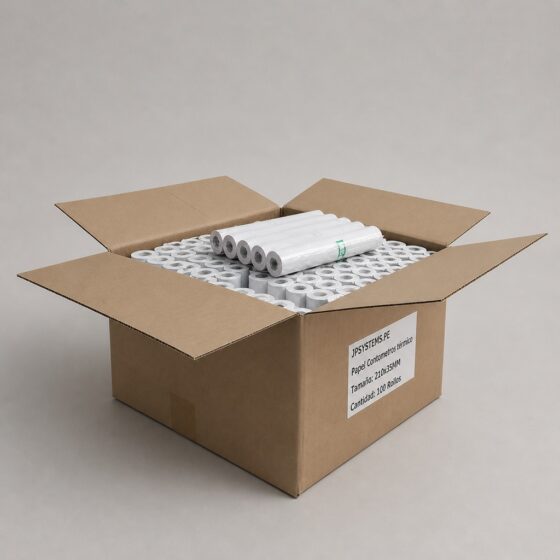 CAJA DE 100 ROLLOS A4 CONTÓMETRO PAPEL TÉRMICO 210X35MM 55G - 1