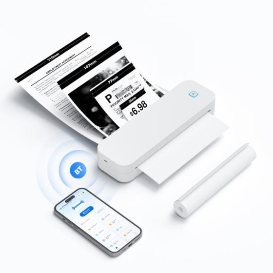 IMPRESORA PORTÁTIL TÉRMICA A4 USB BLUETOOTH D80 CON 1 ROLLO IMPRIME GUIAS ELECTRONICAS 304DPI - 1