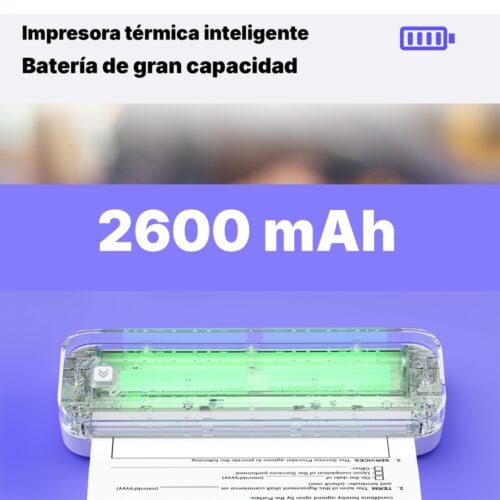 IMPRESORA PORTÁTIL TÉRMICA A4 USB BLUETOOTH D80 CON 1 ROLLO IMPRIME GUIAS ELECTRONICAS 304DPI - 5