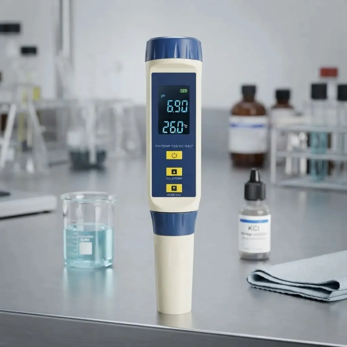 MEDIDOR DE CALIDAD DE AGUA 5 EN 1: PH, EC, TDS, SALINIDAD, TEMPERATURA LY701 - 1