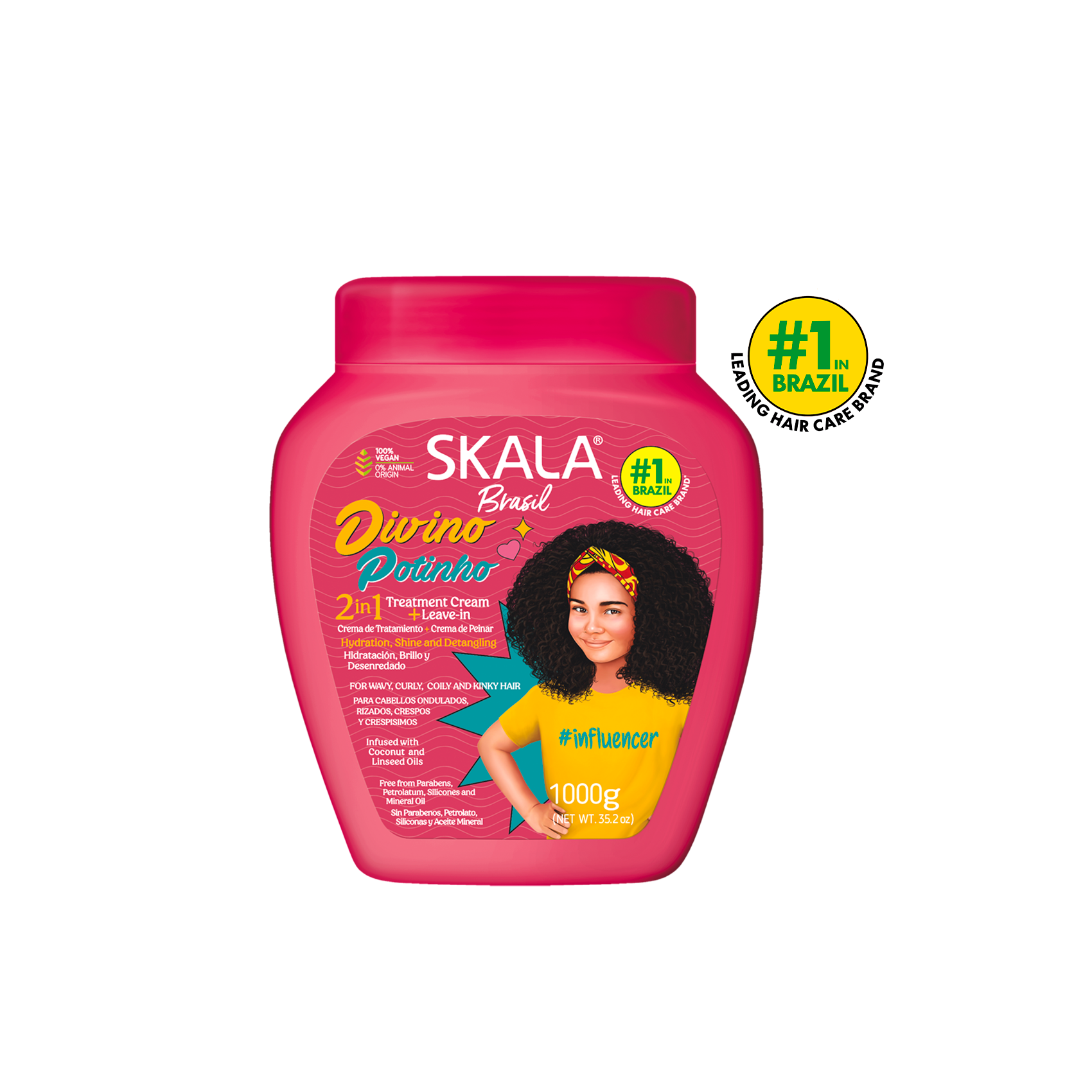 SKALA - CREMA DE TRATAMIENTO ACONDICIONADOR + CREMA PARA PEINAR 2 EN 1 DIVINO POTINHO 1KG - 1