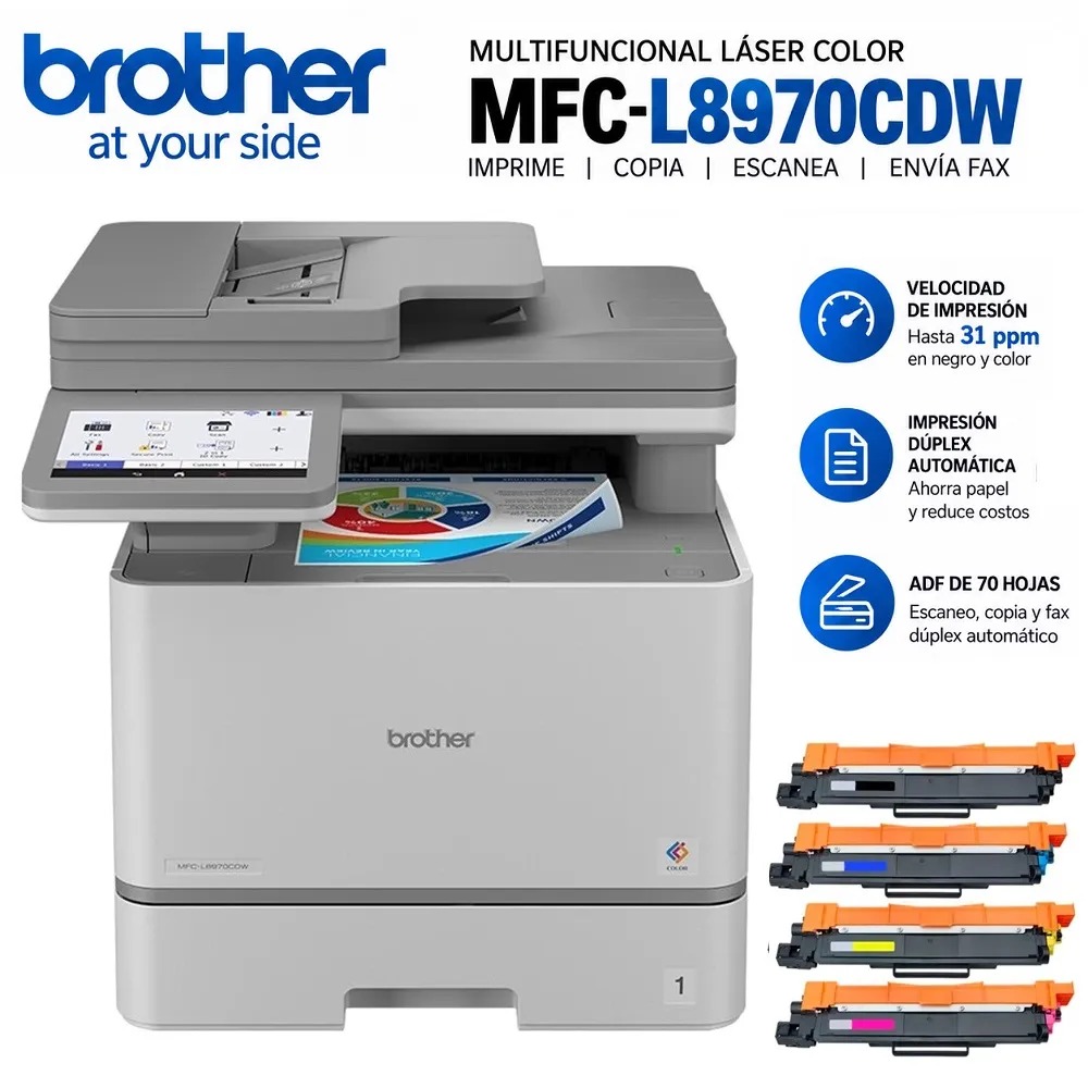 IMPRESORA MULTIFUNCIONAL LÁSER A COLOR BROTHER MFC-L8970CDW - 1