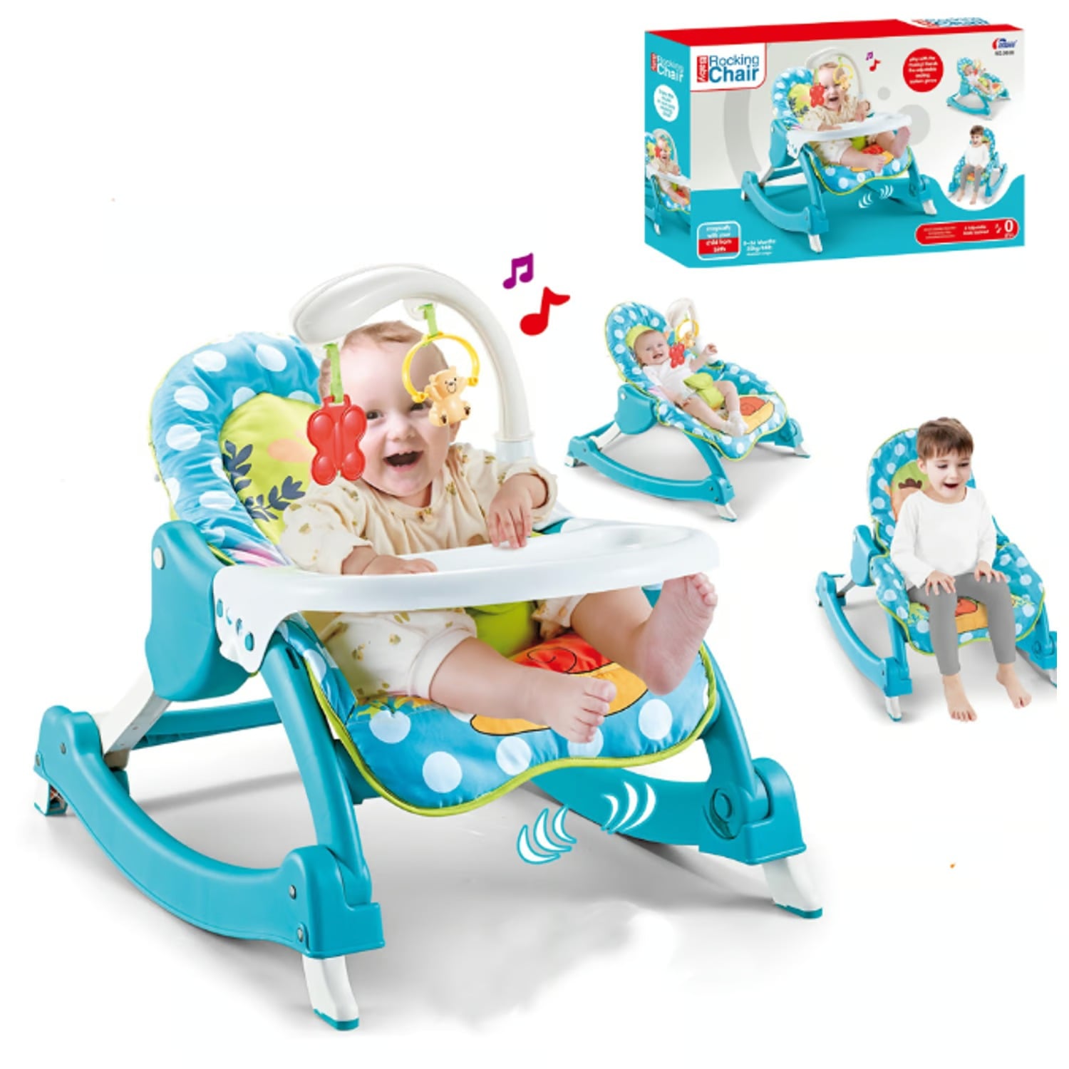 SILLA MECEDORA CON MUSICA EN AZUL - 1
