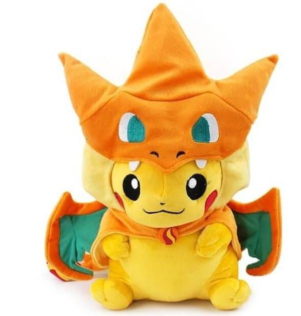 PELUCHE POKEMON PIKACHU DISFRAZADO DE CHARIZARD Y POKEMON FIT - 1
