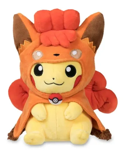 PELUCHE POKÉMON PIKACHU DISFRAZ VULPIX FUEGO COLECCIONABLE - 1