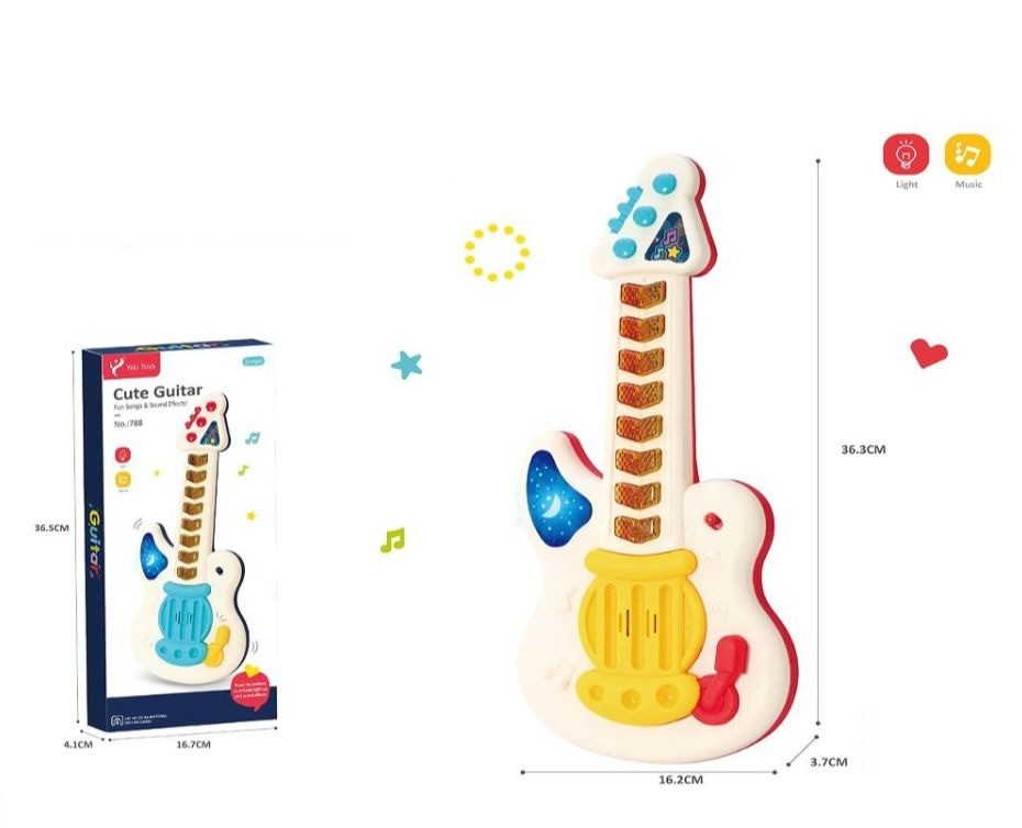 GUITARRA MUSICAL INFANTIL CON LUCES Y SONIDOS - CUTE GUITAR - 1