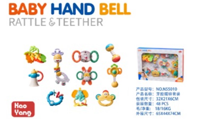 SET DE 9 SONAJEROS Y MORDEDORES SENSORIALES PARA BEBÉ - 1