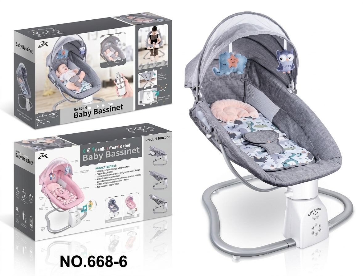 SILLA MECEDORA ELÉCTRICA AUTOMÁTICA PREMIUM CON CAPOTA Y MOSQUITERO - 1
