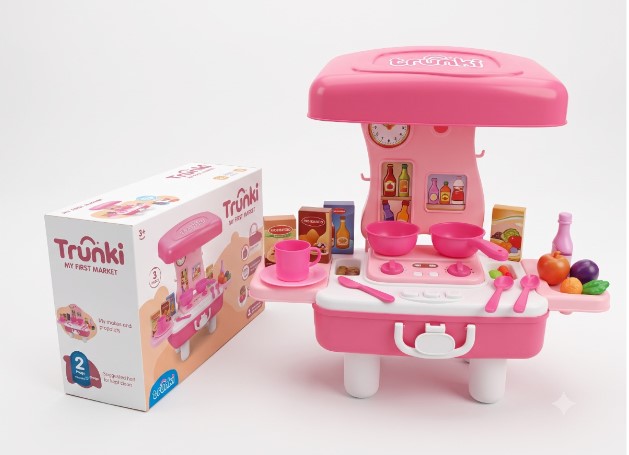 SET DE JUEGO PORTÁTIL TRUNKI: COCINA Y MINIMARKET 'MY FIRST MARKET' CON ACCESORIOS - 1