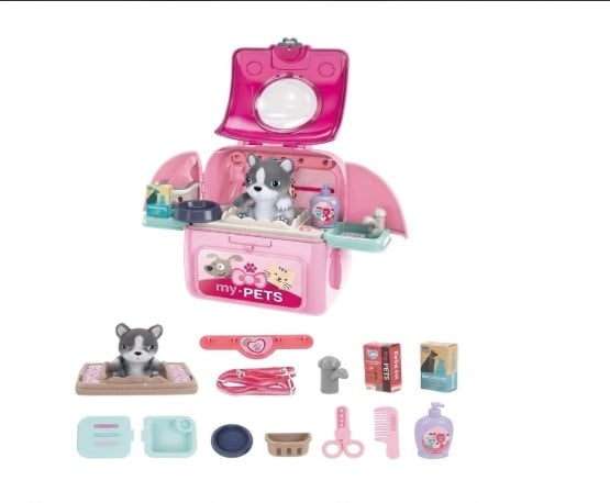 SET DE CUIDADO DE MASCOTAS Y PELUQUERÍA CANINA 'MY PETS' CON PERRITO HUSKY Y ACCESORIOS - 1