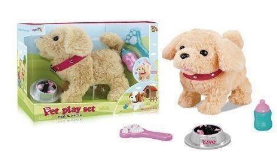 SET DE PERRITO DE PELUCHE INTERACTIVO 'PET PLAY SET' CON ACCESORIOS - MASCOTA ELÉCTRICA CON MOVIMIENTO Y SONIDO - 1