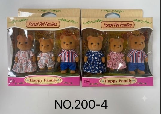 SET FAMILIA DE OSITOS DE TERCIOPELO 'FOREST PET FAMILIES: HAPPY FAMILY' - FIGURAS COLECCIONABLES (3 PIEZAS) - 1