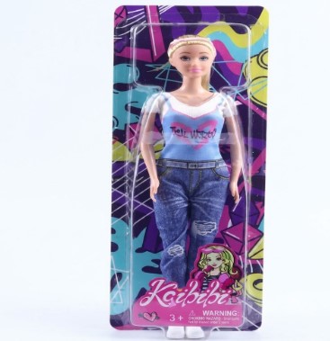 MUÑECA KAIBIBI ESTILO URBANO - JEANS RASGADOS Y TOP CELESTE - 1