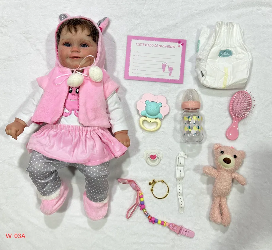 MUÑECA BEBE REBORNS REALISTA CON ACCESORIOS 50 CM - 1