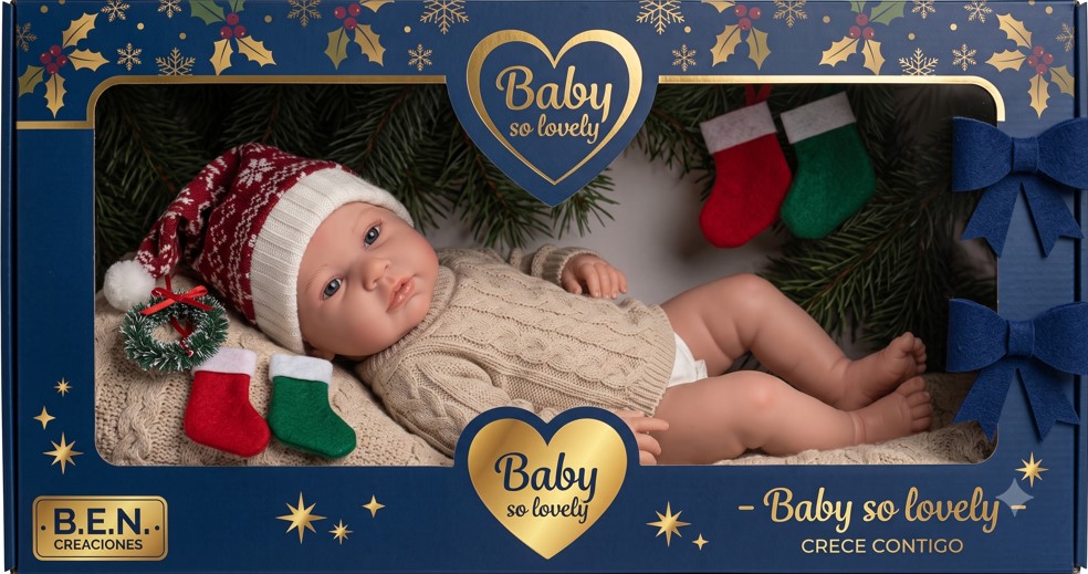 MUÑECA BEBÉ REBORN REALISTA 'BABY SO LOVELY' - EDICIÓN ESPECIAL NAVIDEÑA - 1