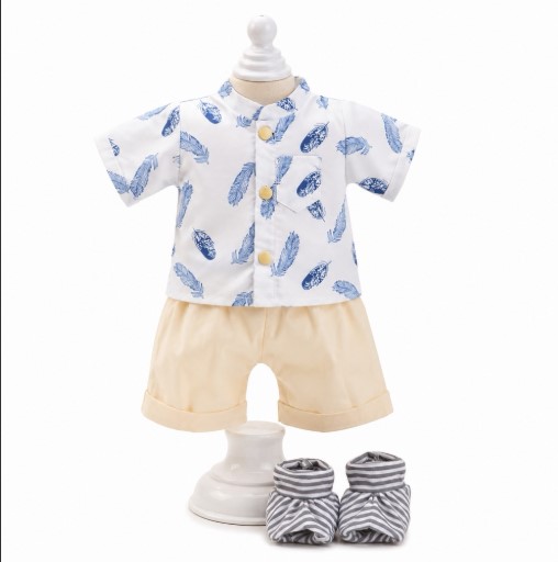 CONJUNTO DE VERANO CON ESTAMPADO DE PLUMAS PARA MUÑECOS - 1