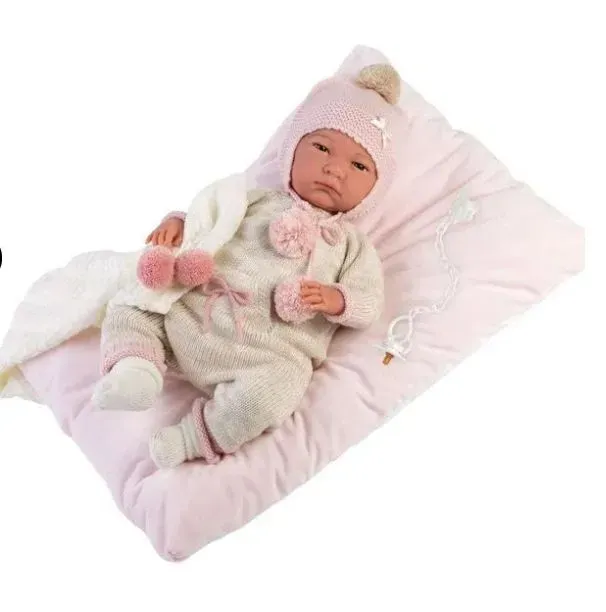 MUÑECA LLORENS BEBÉ SOFIA CON COJÍN ROSA - 1