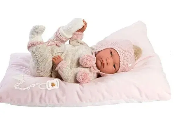 MUÑECA LLORENS BEBÉ SOFIA CON COJÍN ROSA - 2