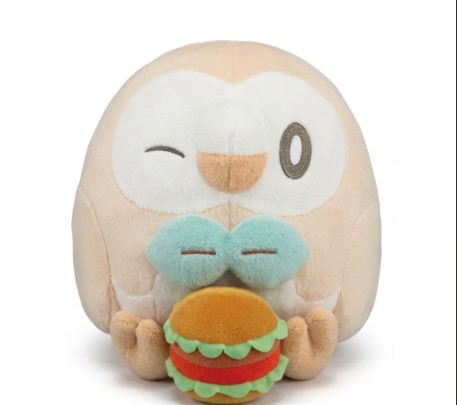 PELUCHE DE ROWLET CON HAMBURGUESA POKÉMON (ALOLA) – COLECCIONABLE | ALTA CALIDAD - 1