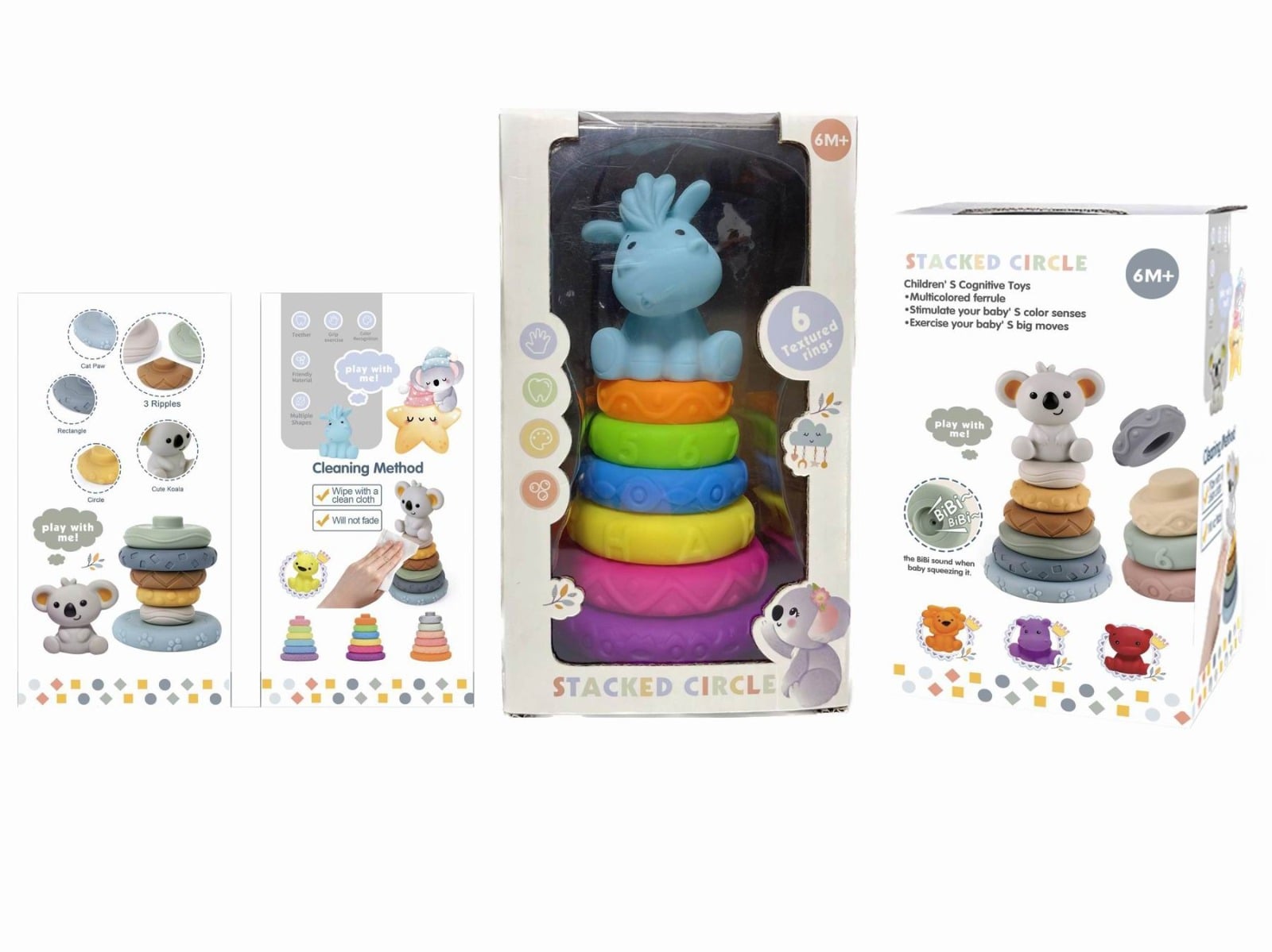 SET DE AROS JIRAFA PARA EL DESARROLLO COGNITIVO GRIS - 1