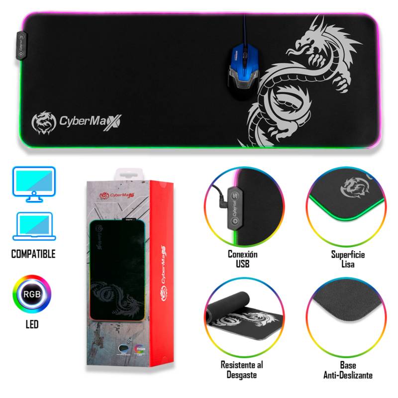 PAD MOUSE GAMER CYBERMAX  CBX FX108 RGB - 3