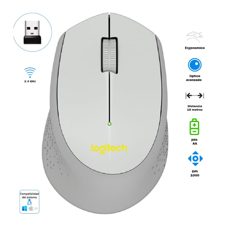 MOUSE INALÁMBRICO LOGITECH M280 - 1