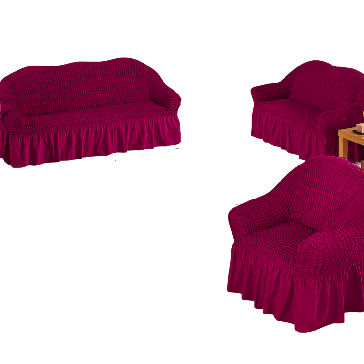 FUNDA SALA FABULOSA MUEBLE 3 2 1 SPANDEX BURBUJA ENTERO GUINDA - 1