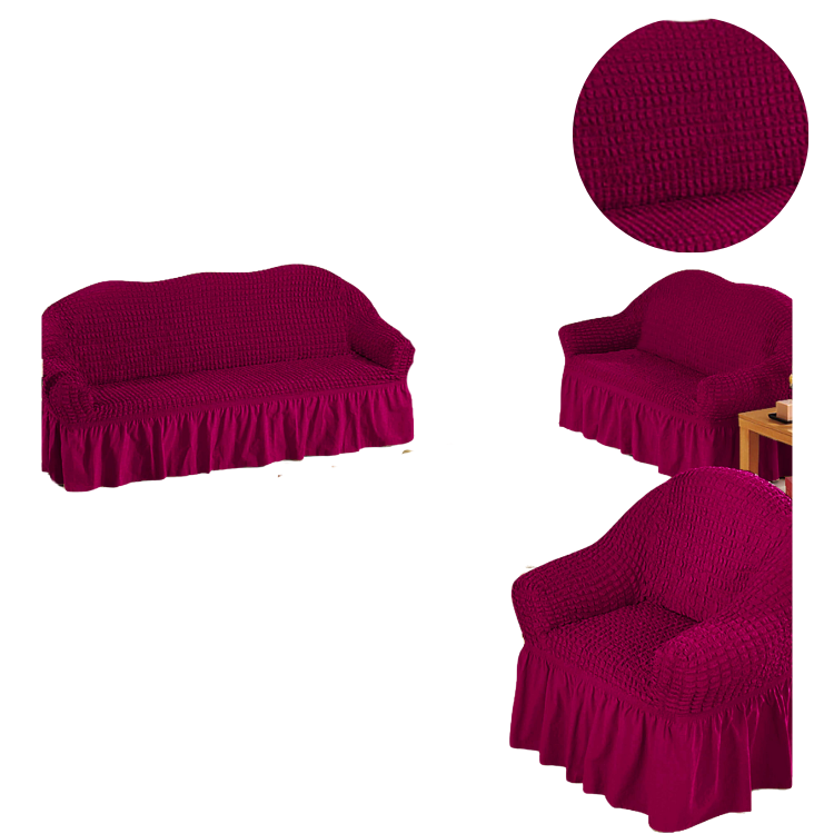 FUNDA SALA FABULOSA MUEBLE 3 2 1 SPANDEX BURBUJA ENTERO GUINDA - 2