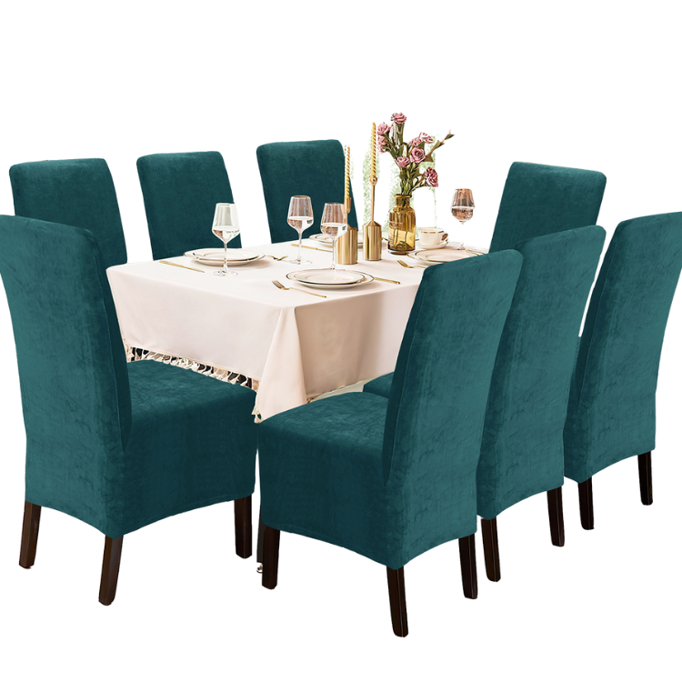 FUNDA SALA FABULOSA SILLA 8PZS TERCIOPELO LISO JADE - 1