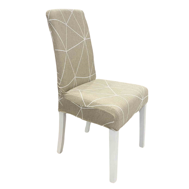 FUNDA SALA FABULOSA SILLA 8PZS LYCRA ESTAMPADO NUDE BEIGE - 1