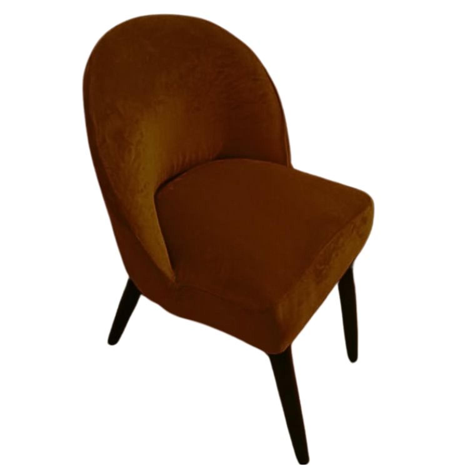 FUNDA DE SILLA VINTAGE EN TERCIOPELO LISO 8 PIEZAS - CHOCOLATE - 1