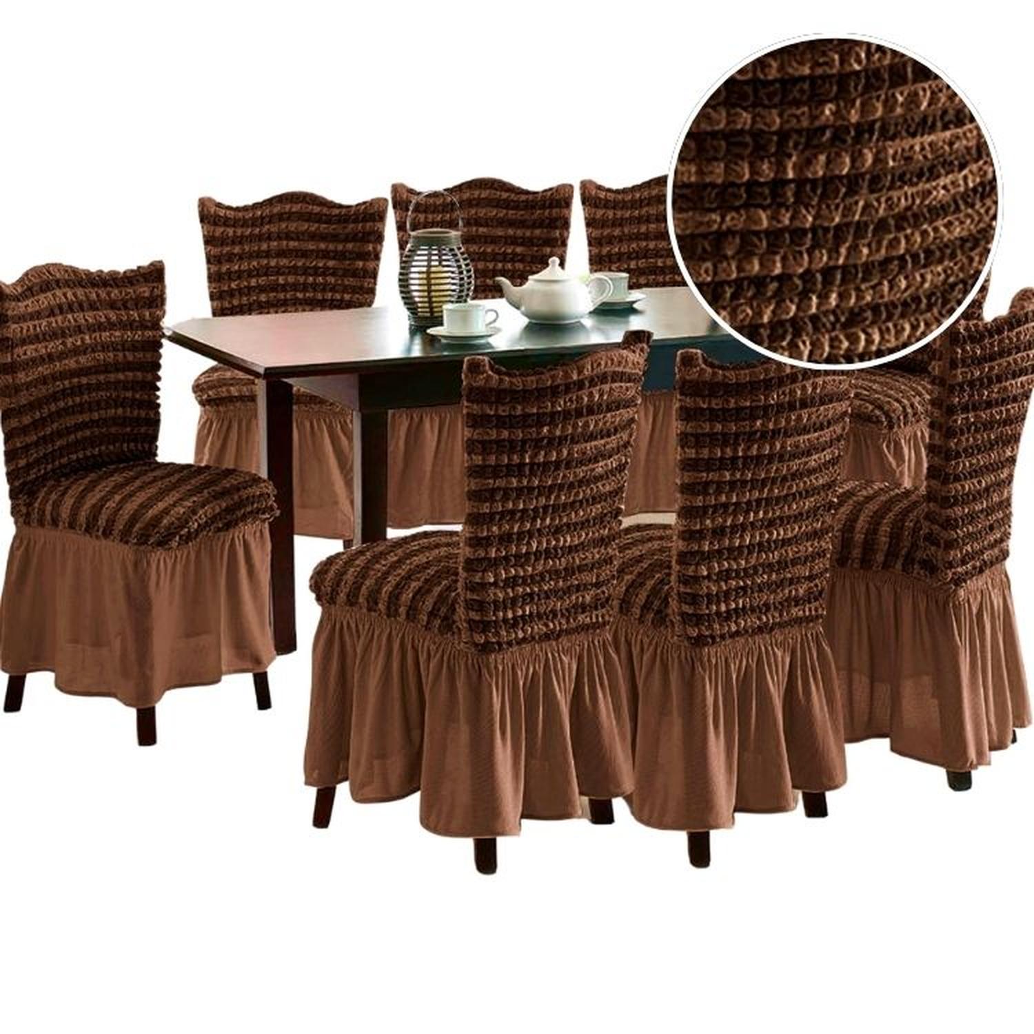 FUNDA DE SILLA EN BURBUJA BICOLOR 8 PIEZAS - CHOCOLATE - 3