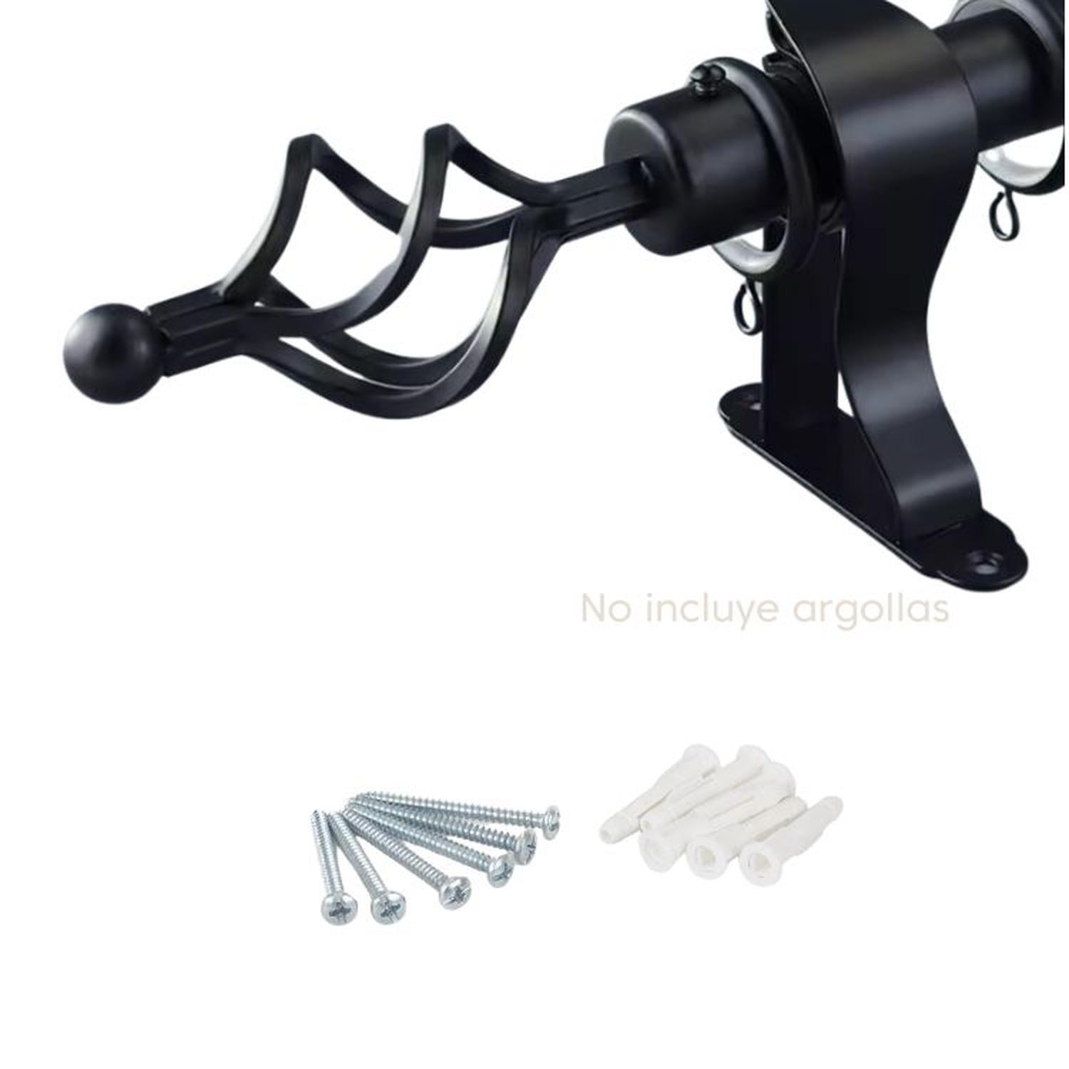 TUBO GRADUABLE DE CORTINA EXTENDIBLE DE 2.10 A 4 MTS - NEGRO - 4