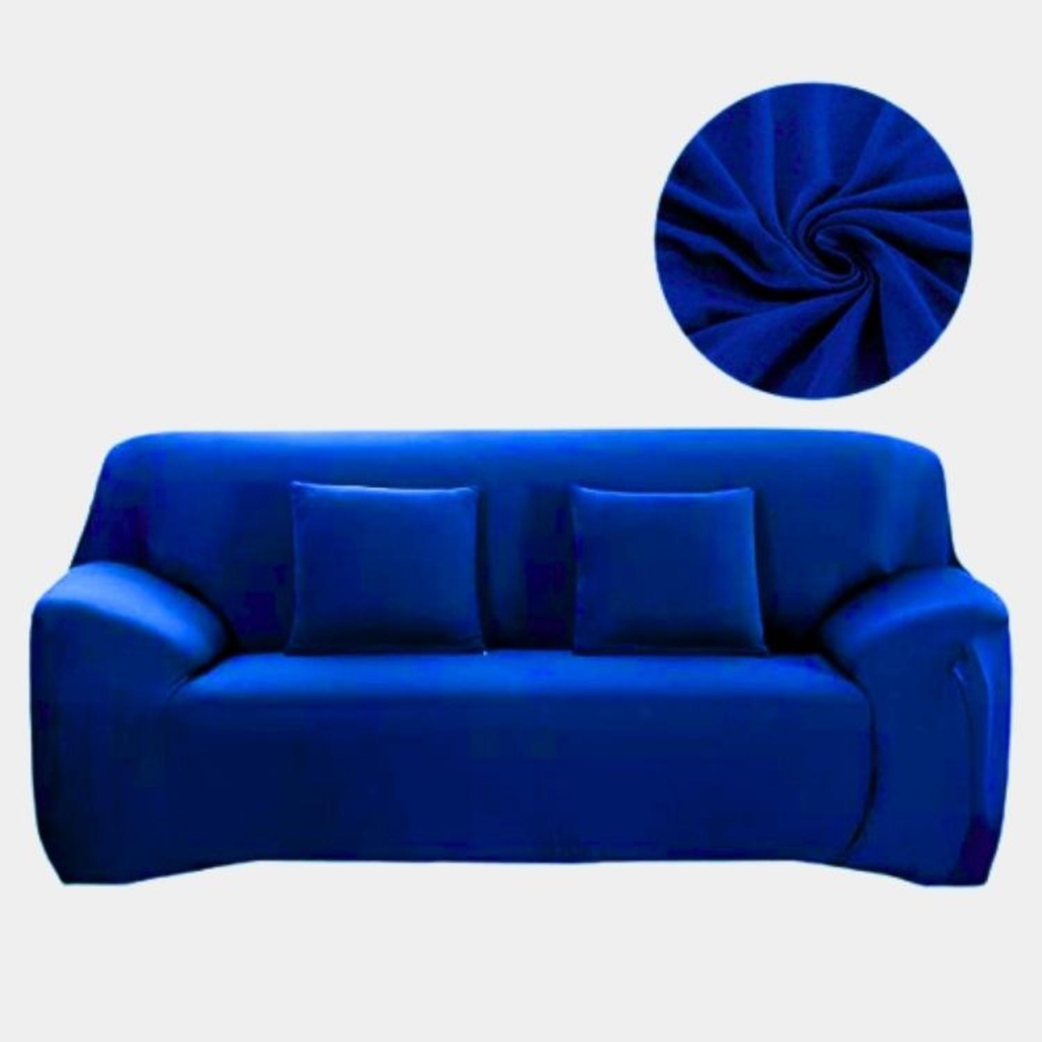 FUNDA DE MUEBLE 3-2-1 EN LYCRA COLOR ENTERO - AZUL - 1