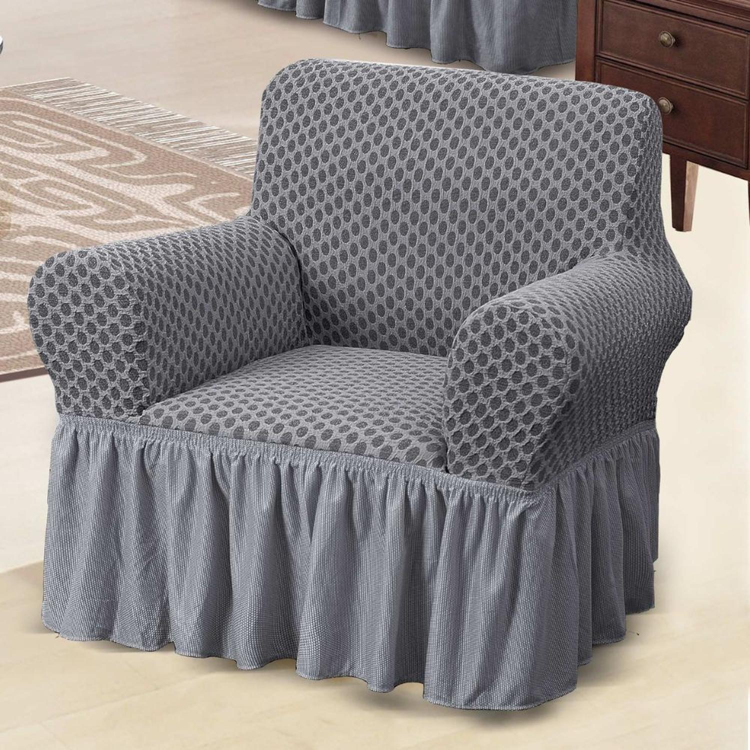 FUNDA DE MUEBLE ALTO RELIEVE ROYAL 3-2-1 - PLOMO - 5