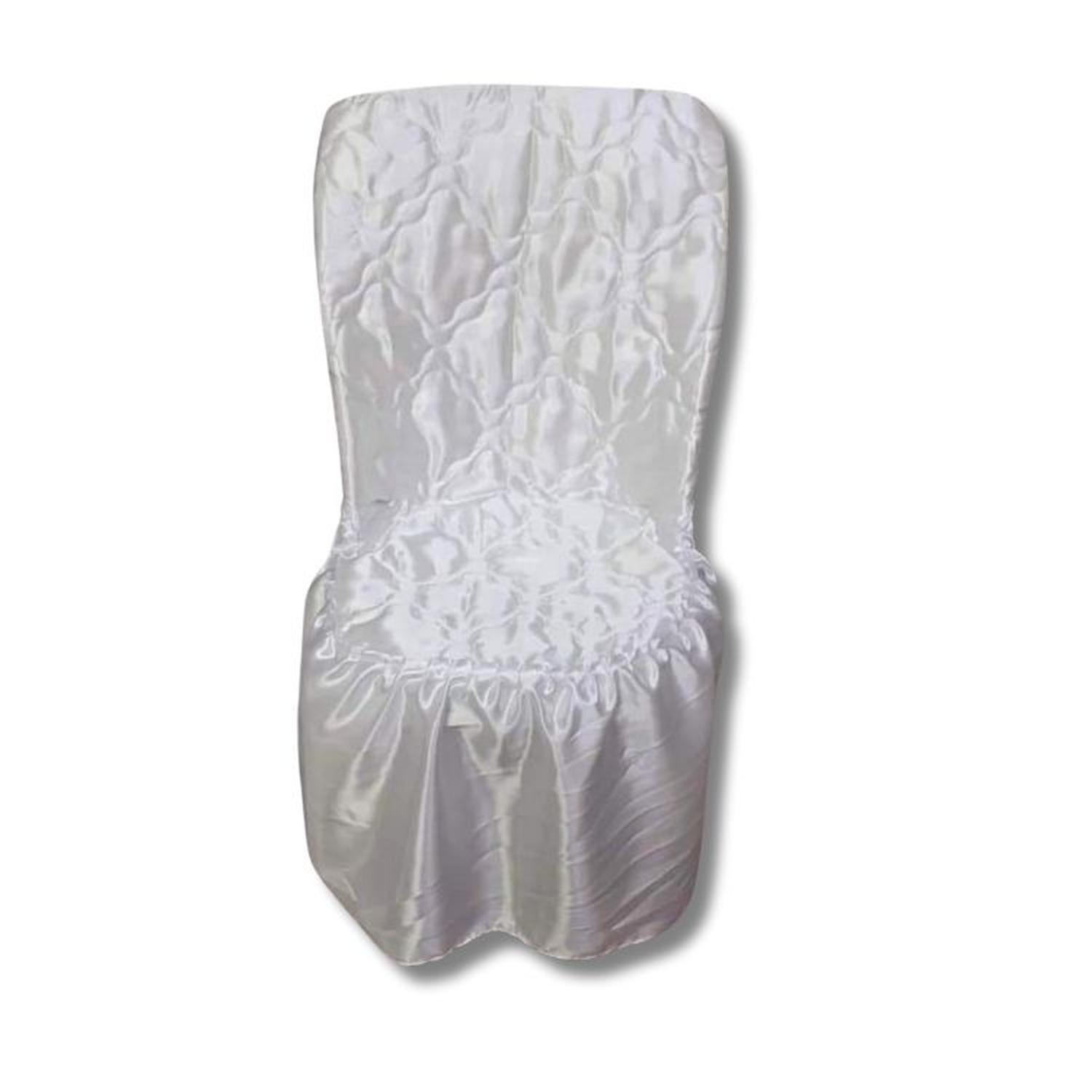FUNDA DE SILLA DE EVENTO EN TELA SATINADA/VESTIDO ELEGANTE - PERLA - 1