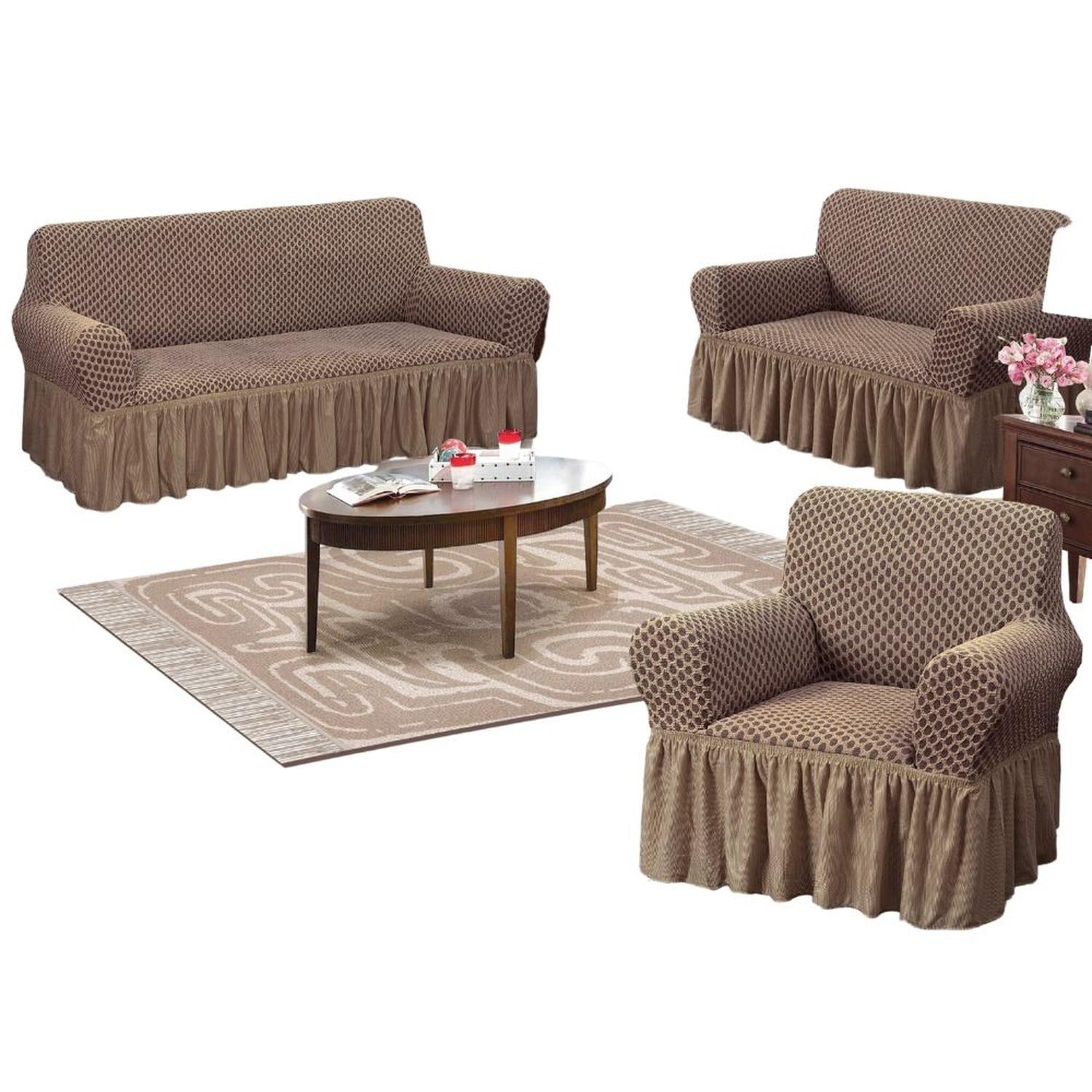 FUNDA DE MUEBLE ALTO RELIEVE ROYAL 3-2-1 - CHOCOLATE - 1