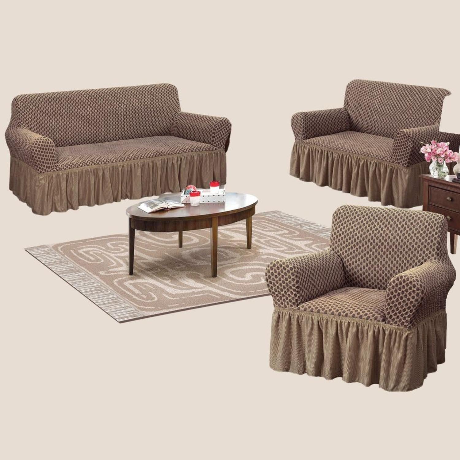 FUNDA DE MUEBLE ALTO RELIEVE ROYAL 3-2-1 - CHOCOLATE - 2