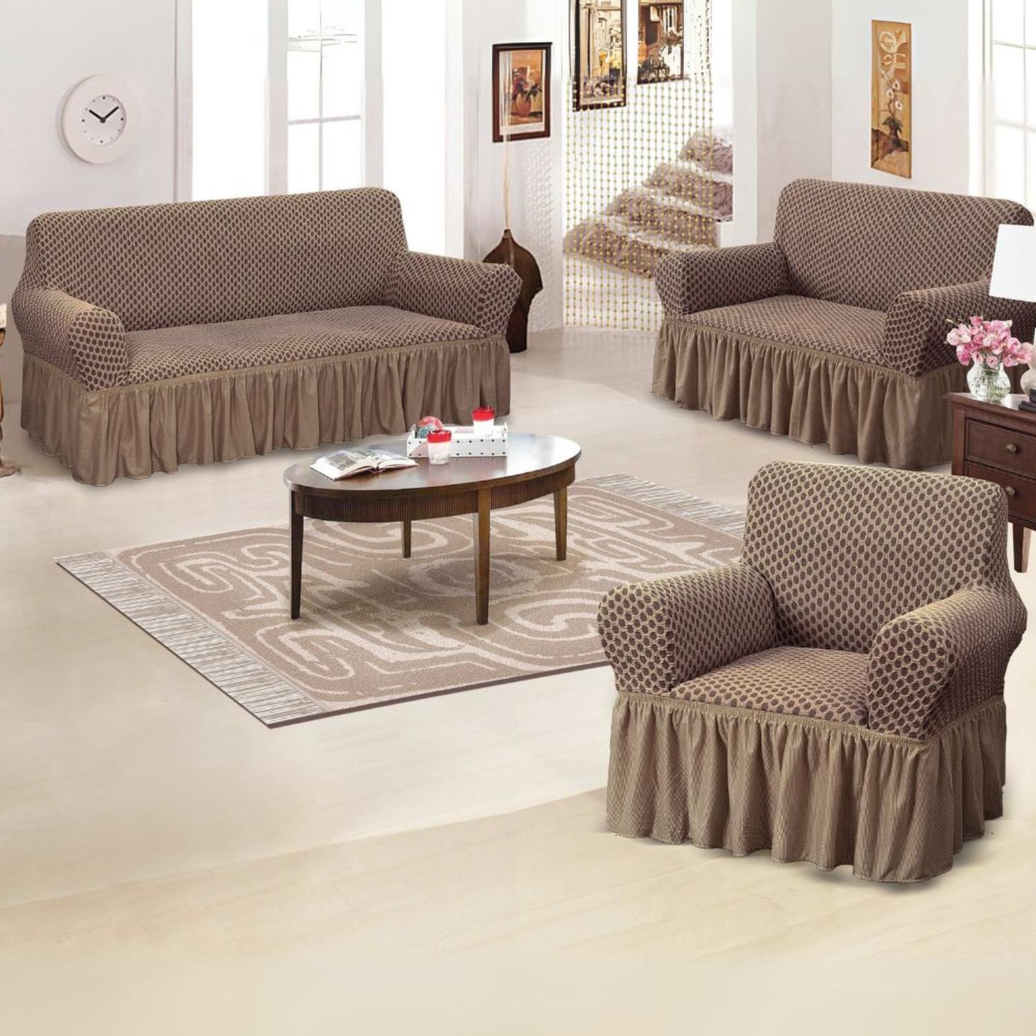 FUNDA DE MUEBLE ALTO RELIEVE ROYAL 3-2-1 - CHOCOLATE - 3