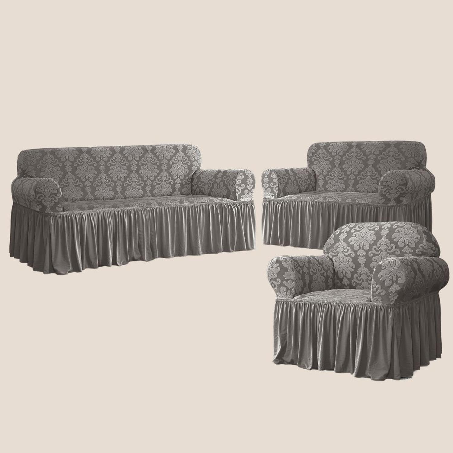 FUNDA DE MUEBLE 3-2-1 LABRADO IMPERIAL - PLOMO - 2