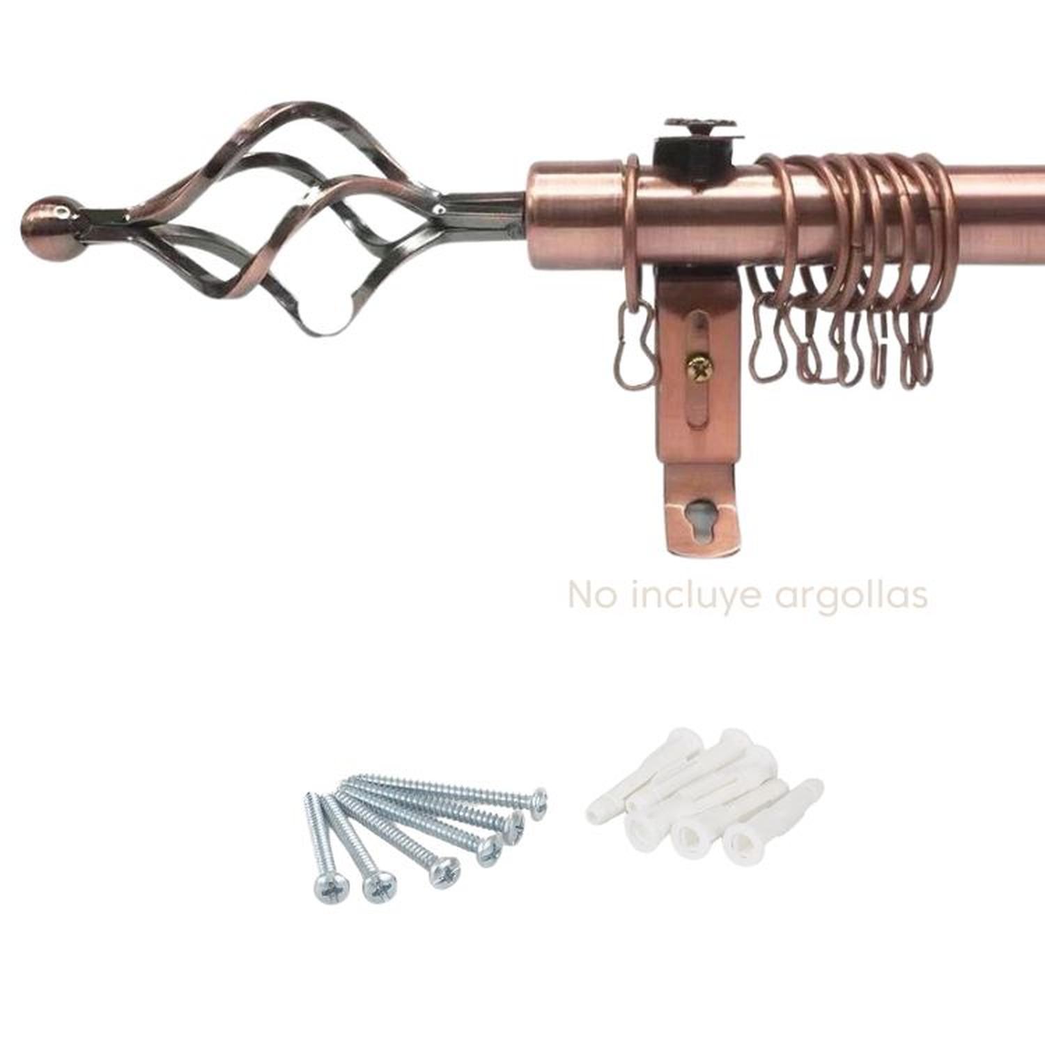 TUBO GRADUABLE DE CORTINA EXTENDIBLE DE 1.60 A 3 MTS - BRONCE - 4