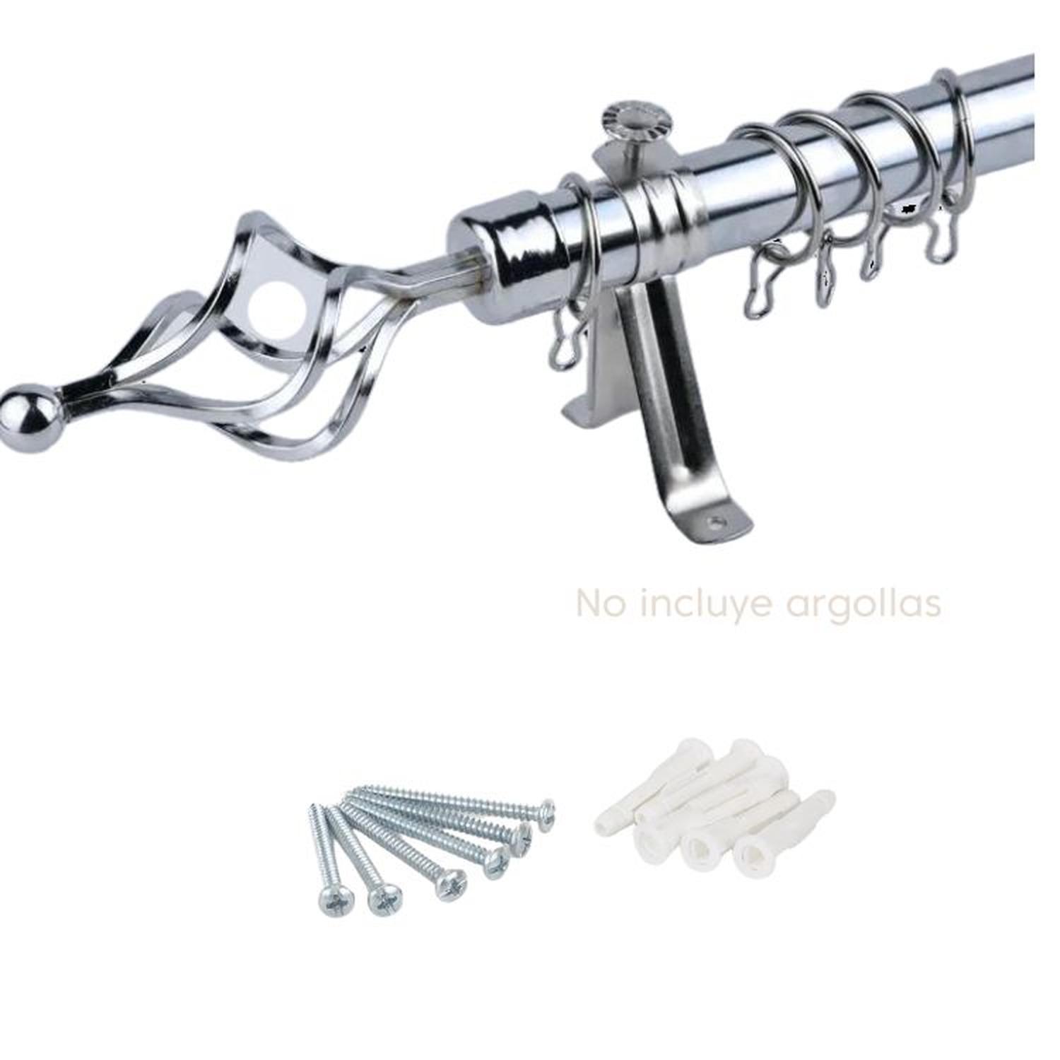 TUBO GRADUABLE DE CORTINA EXTENDIBLE DE 1.10 A 2 MTS - PLATEADO - 4
