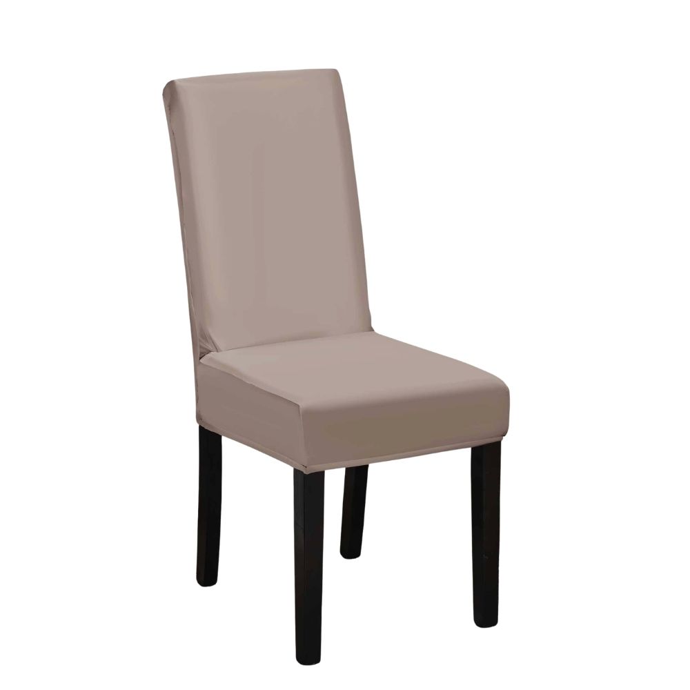 FUNDA DE SILLA 8 PIEZAS LYCRA SOLID COLOR - ARENA - 1