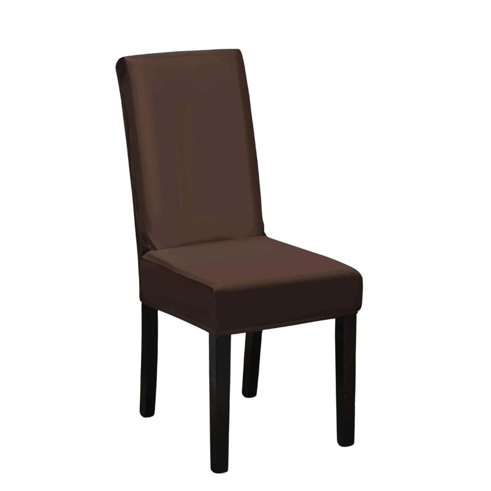 FUNDA DE SILLA 8 PIEZAS LYCRA SOLID COLOR - CHOCOLATE - 1