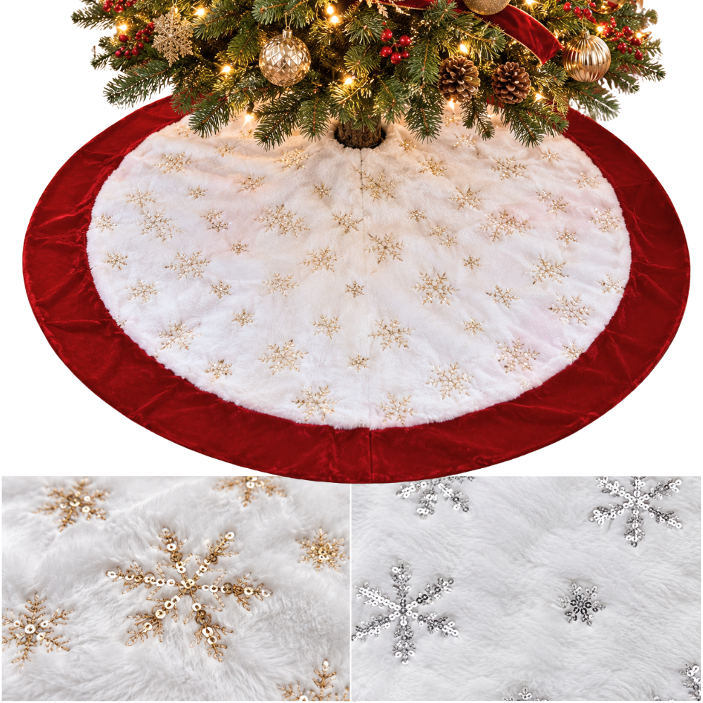 PISO DE ÁRBOL NAVIDEÑO WHITE CHRISTMAS PELUCHE - 1