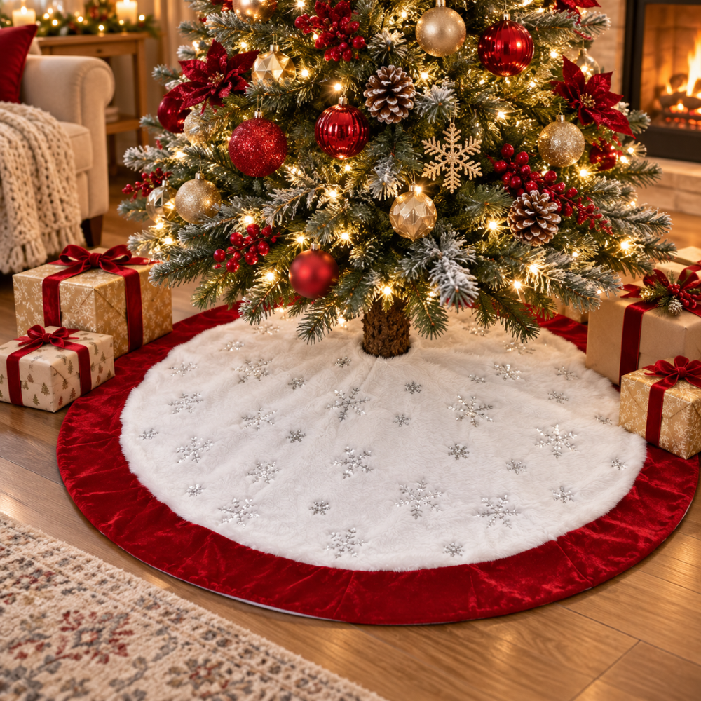 PISO DE ÁRBOL NAVIDEÑO WHITE CHRISTMAS PELUCHE - 3