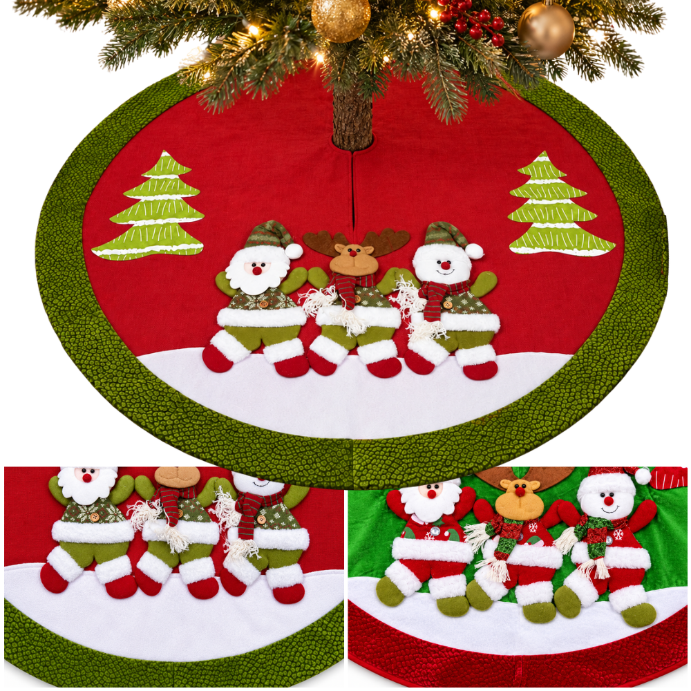 PISO DE ÁRBOL NAVIDEÑO PAPÁ NOEL, RENO Y MUÑECO DE NIEVE - 1